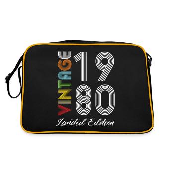 Vintage 1980 Vintage Geburtstag Retro Vintage - Retro Tasche - Schwarz/Gold - Hinten