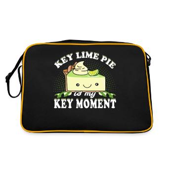 Funny kawaii lemon cake design - Retro Bag - black/gold - Back