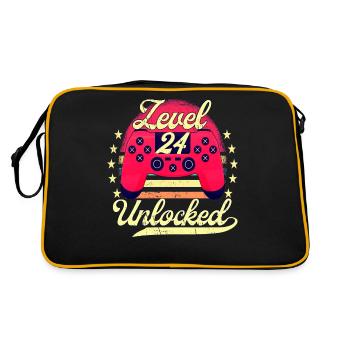 Niveau 24 Hommes débloqués Gamer Birthday Level - Sac Retro - noir/or - Dos