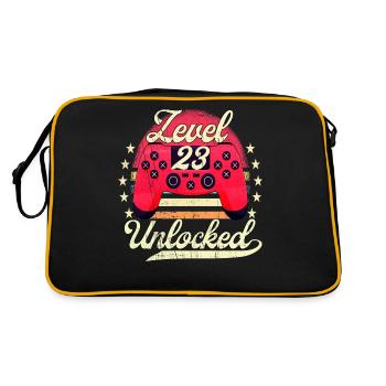 Niveau 23 Hommes débloqués Gamer Anniversaire - Sac Retro - noir/or - Dos