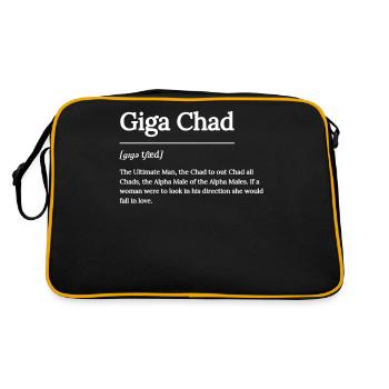 Lustige Giga Tschad Definition - Retro Tasche - Schwarz/Gold - Hinten