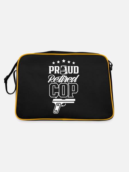 Proud retired policeman Retirement Police - Retro Bag - black/gold - Back