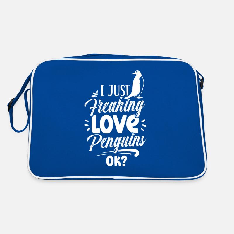 J’adore les pingouins juste ok pingouin animal mignon Sac Retro