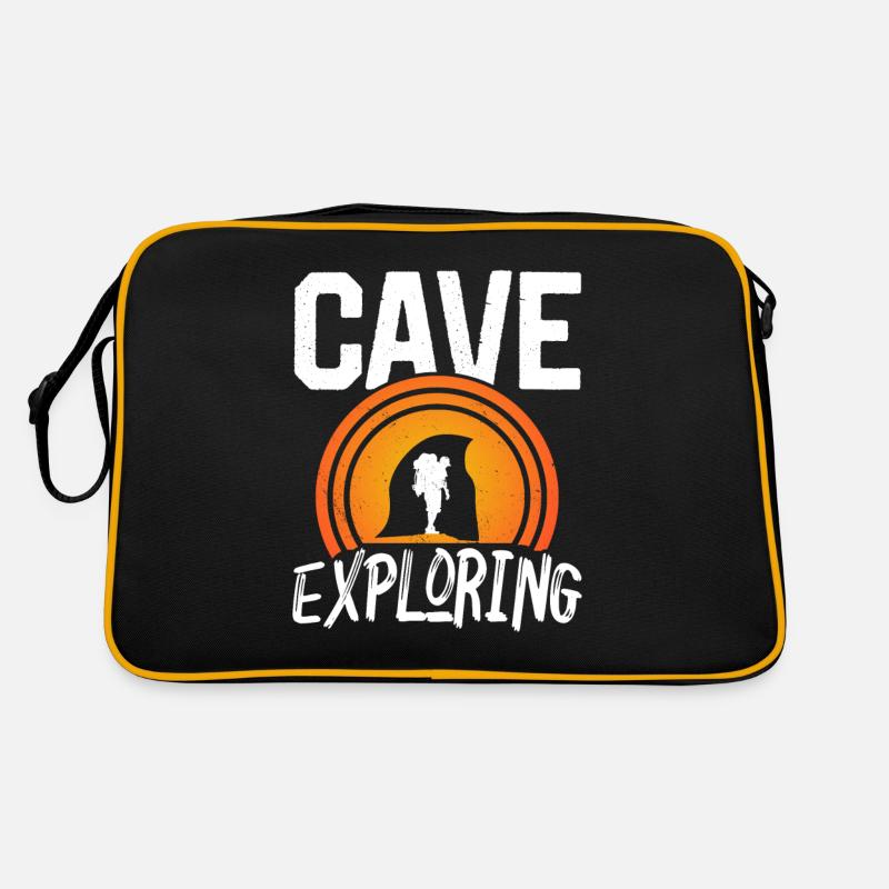 Höhle Erforschen Caving Höhlenwandern Cave - Retro Tasche - Schwarz/Gold