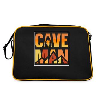 Höhlenmensch Cave Man Höhle Caving Höhlenwandern - Retro Bag - black/gold - Back