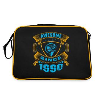 Génial depuis 1990. Angel, l’anniversaire du pêcheur - Sac Retro - noir/or - Dos