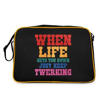 Twerking Twerk Gift - Retro Bag - black/gold - Back