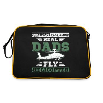 Papa militaire papa pilote d’hélicoptère - Sac Retro - noir/or - Dos