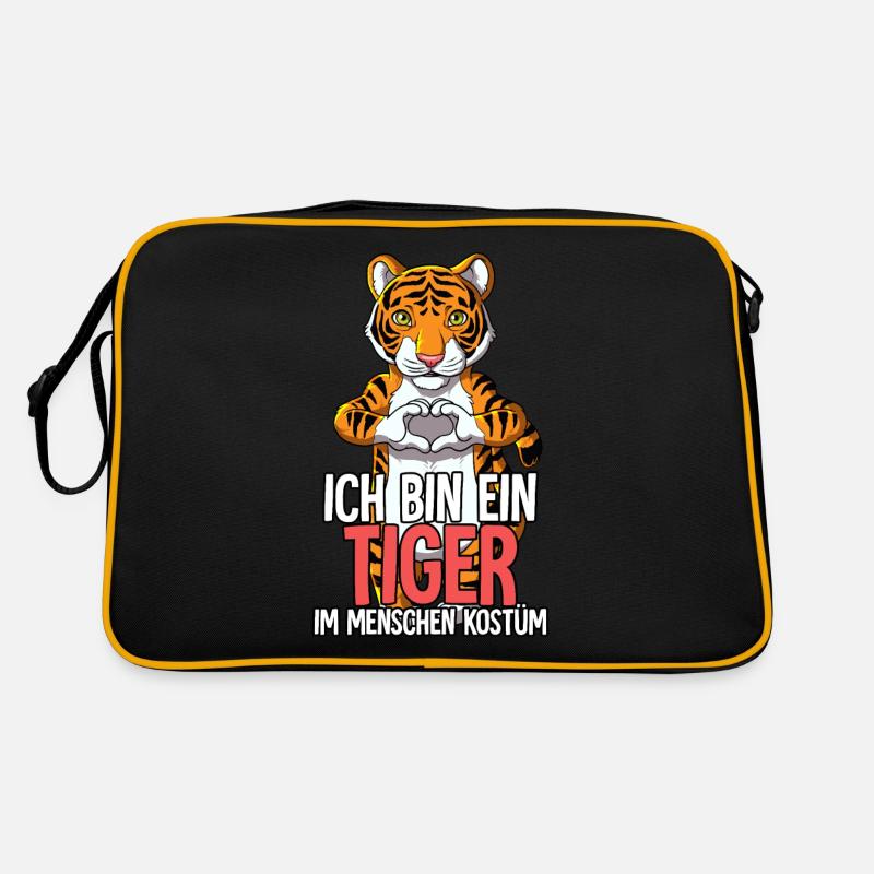 Ich Bin Ein Tiger - Retro Tasche - Schwarz/Gold