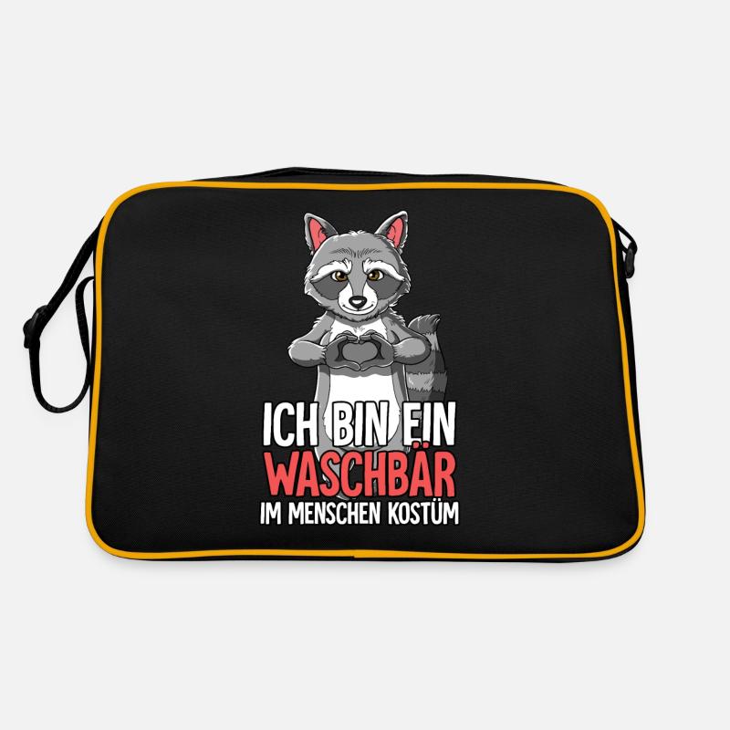 Ich Bin Ein Waschbär Retro Tasche
