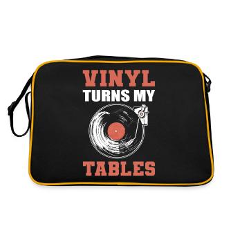 Le vinyle renverse mes tables Collectionneur de disques vinyles - Sac Retro - noir/or - Dos
