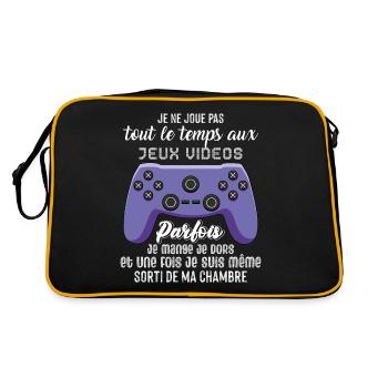 Cadeau Pour Ado Gamer Accro Aux Jeux Vidéo - Sac Retro - noir/or - Dos