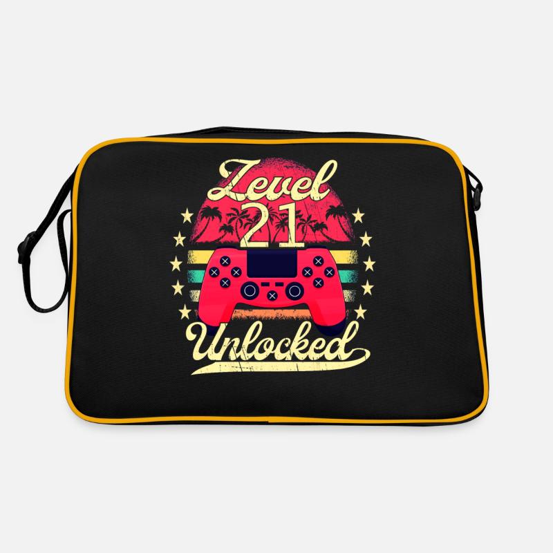 Level 21 Unlocked Männer Gamer Geburtstag Level Retro Tasche
