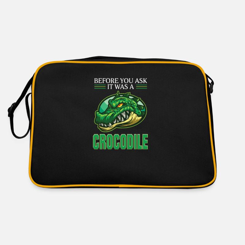 Bevor Sie fragen Es war ein Krokodil Prothese - Retro Tasche - Schwarz/Gold