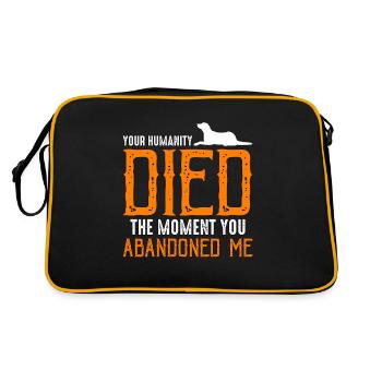 Abandoned Pets Your Humanity Died Animal Shelters - Retro Bag - black/gold - Back