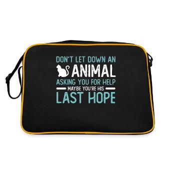 Abandoned Pets Don't Let Down An Animal Homeless - Retro Bag - black/gold - Back