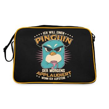Sarkasmus für Langschläfer - Retro Tasche - Schwarz/Gold - Hinten
