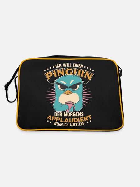 Sarkasmus für Langschläfer - Retro Tasche - Schwarz/Gold
