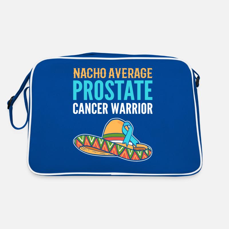Nacho Average Prostate Cancer Warrior Light Blue Retro Tasche
