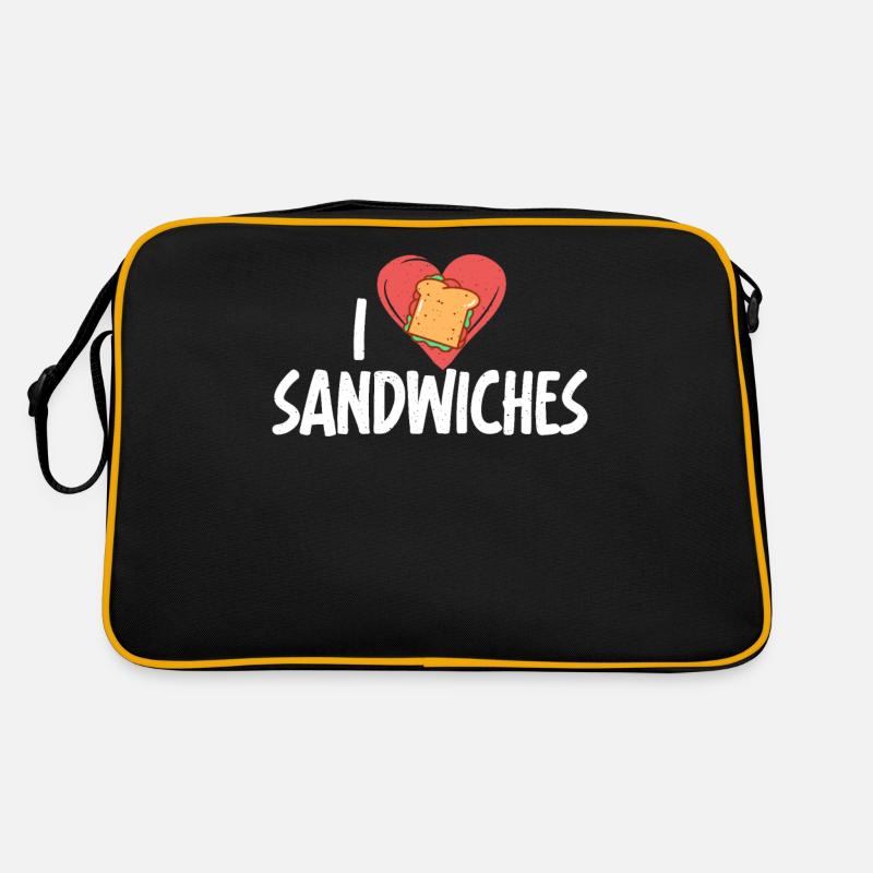 Sandwich Lover Geschenk - Retro Tasche - Schwarz/Gold