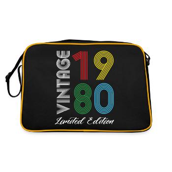 Vintage 1980 Vintage Geburtstag Retro Vintage - Retro Tasche - Schwarz/Gold - Hinten