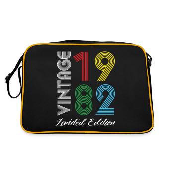 Vintage 1982 Vintage Geburtstag Retro Vintage - Retro Tasche - Schwarz/Gold - Hinten