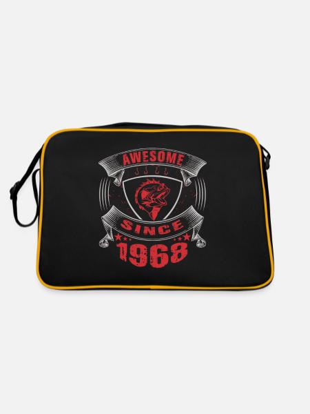 Awesome since 1968. Angel, Angler's Birthday - Retro Bag - black/gold - Back
