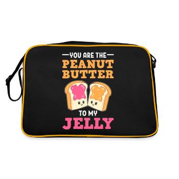 You Are The Peanut Butter To My Jelly PB and - Retro Tasche - Schwarz/Gold - Hinten
