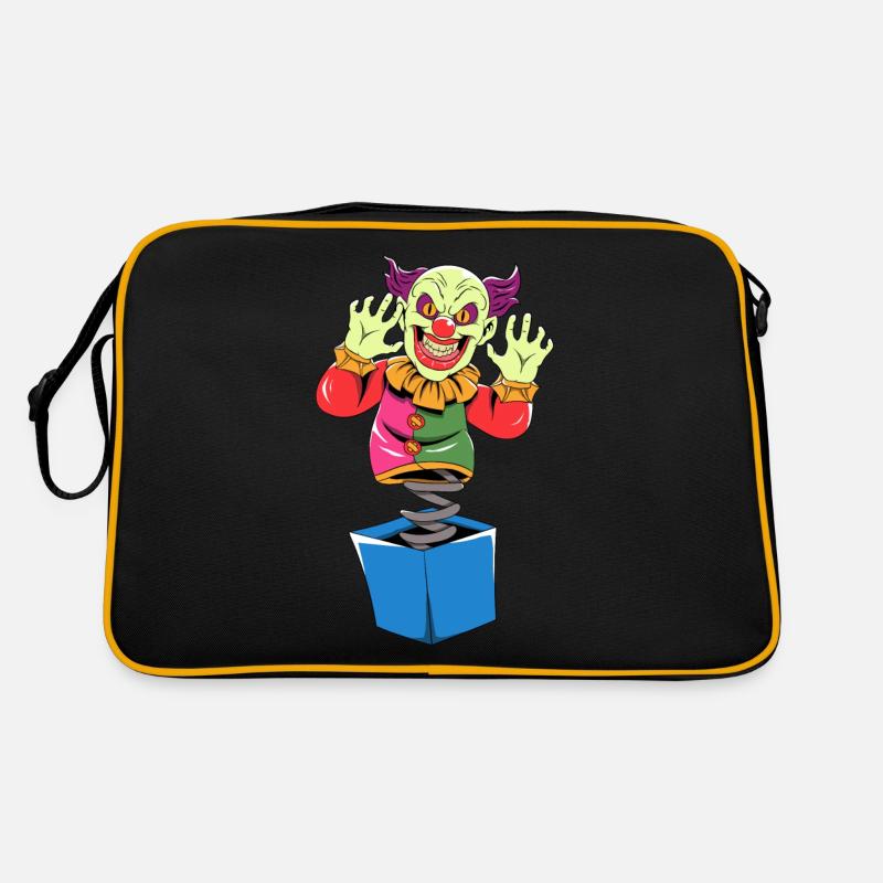 Fasching Kostüm Clown aus der Box Karneval - Retro Tasche - Schwarz/Gold