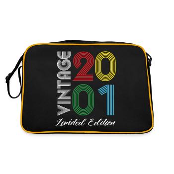Vintage 2001 Vintage Geburtstag Retro Vintage - Retro Tasche - Schwarz/Gold - Hinten