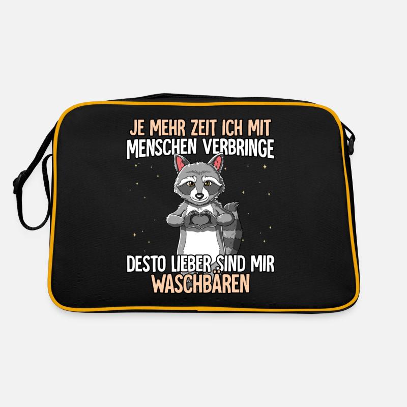 Waschbär Retro Tasche