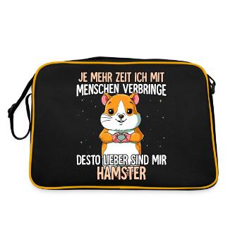 Hamster - Retro Tasche - Schwarz/Gold - Hinten