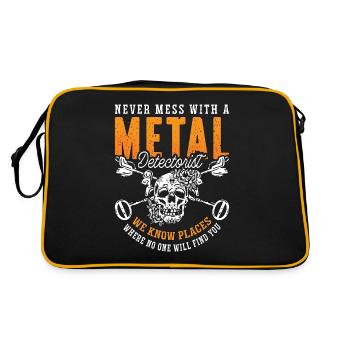 Metal Detecting Never Mess With Hunter Detectorist - Retro Tasche - Schwarz/Gold - Hinten
