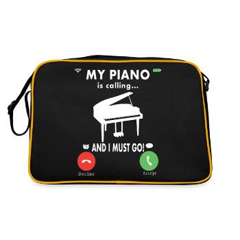 Piano player Pianist Piano - Retro Bag - black/gold - Back