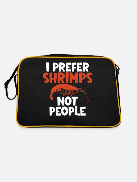 Cadeau d’amoureux des crevettes - Sac Retro - noir/or - Dos