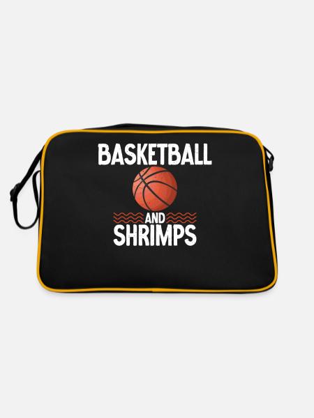 Garnelenliebhaber Geschenk - Retro Tasche - Schwarz/Gold - Hinten