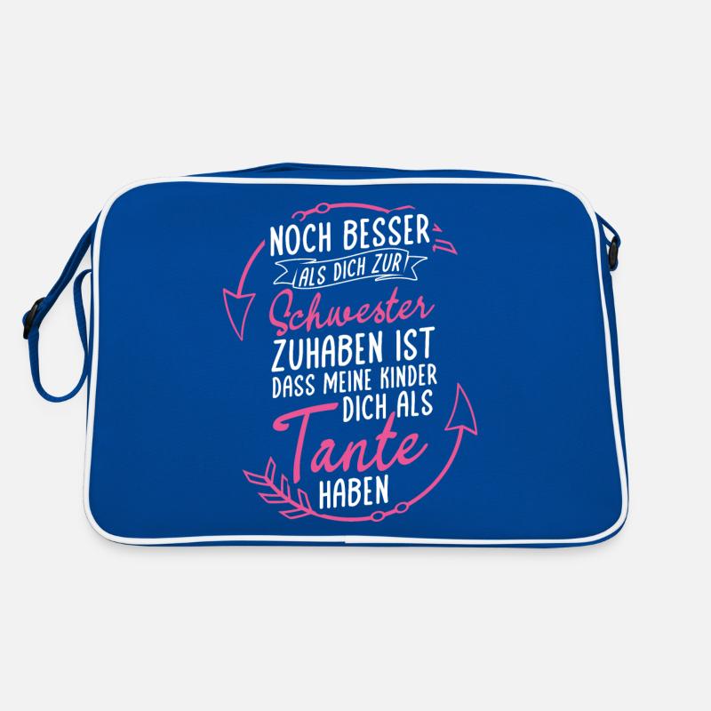 Beste Tante Beste Schwester Lustiger Spruch Geschw Retro Tasche