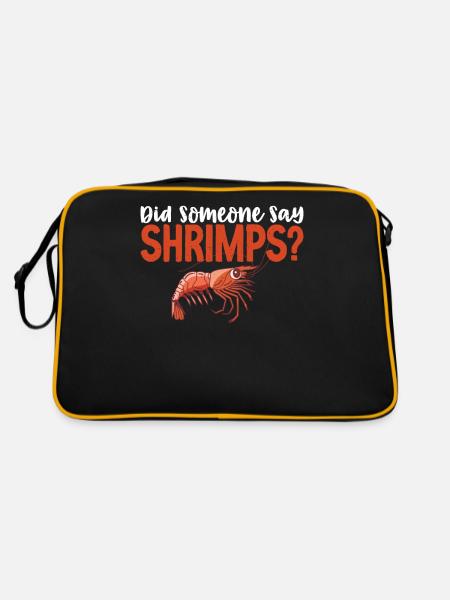 Garnelenliebhaber Geschenk - Retro Tasche - Schwarz/Gold - Hinten