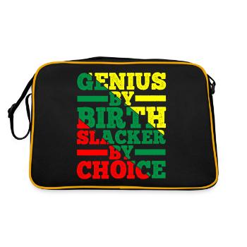 Genius By Birth Slacker By Choice 12 - Retro Bag - black/gold - Back