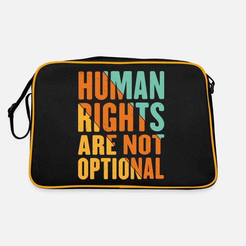 Human Rights Are Not Optional 10 - Retro Tasche - Schwarz/Gold