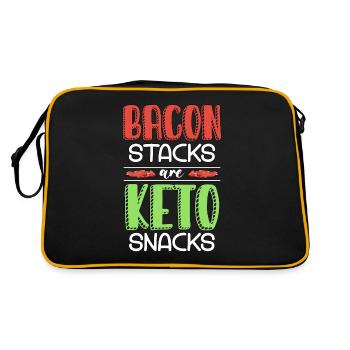 Les piles de bacon de régime cétogène sont des aliments sains céto - Sac Retro - noir/or - Dos