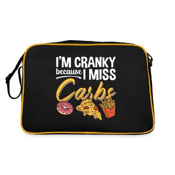 Low Carb Diet I'm Cranky Because Healthy Lifestyle - Retro Tasche - Schwarz/Gold - Hinten