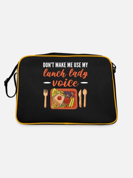 Ne me faites pas utiliser ma cafétéria Lady Voice pour le déjeuner - Sac Retro - noir/or - Dos