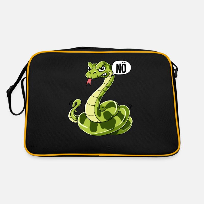 Schlange Nö - Retro Tasche - Schwarz/Gold
