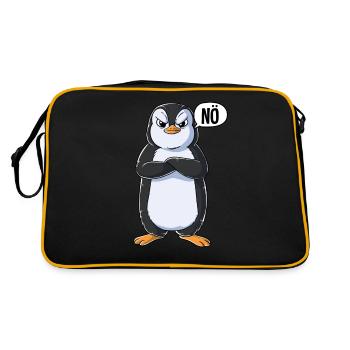 Pinguin Nö - Retro Tasche - Schwarz/Gold - Hinten