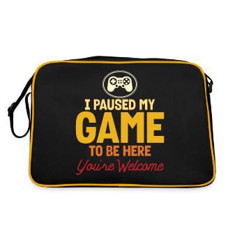 J’ai mis mon jeu en pause pour être ici vous êtes les bienvenus - Sac Retro - noir/or - Dos
