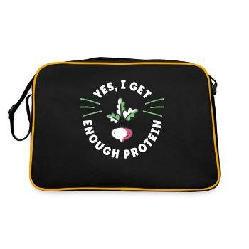 Vegan Diet Yes I Get Enough Plant Based Meat Free - Retro Bag - black/gold - Back