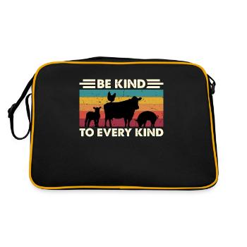 Vegan Diet Be Kind To Retro Meat Free Vegetarian - Retro Bag - black/gold - Back