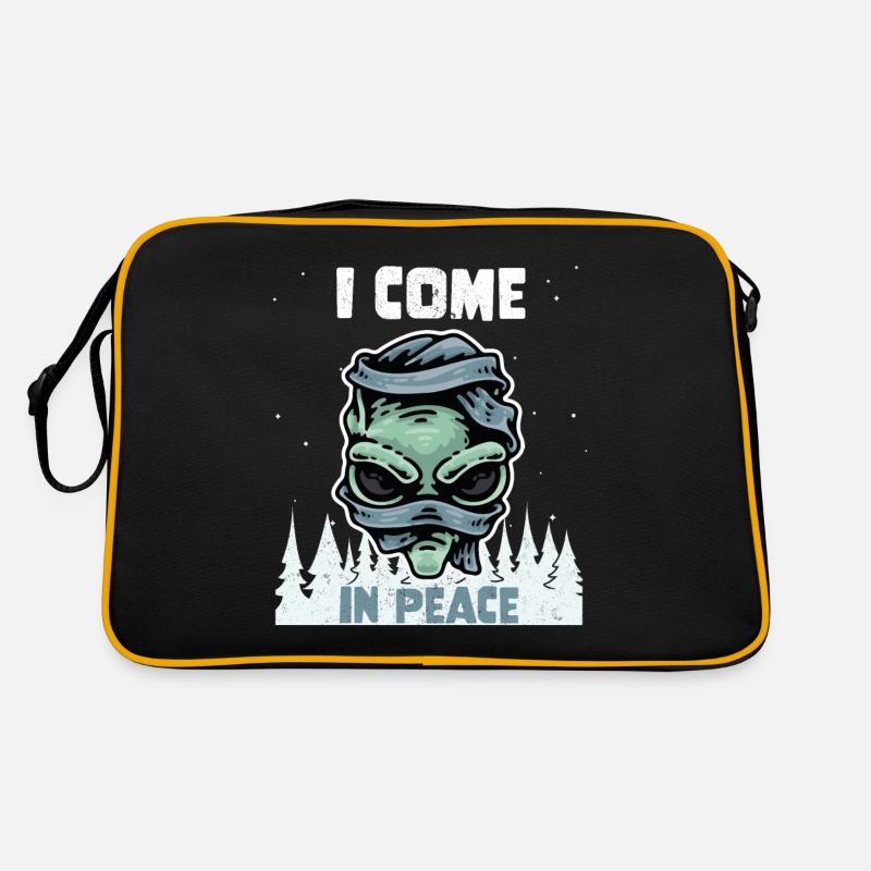Alien Galaxy Science Space Lover I Come In Peace Retro Tasche