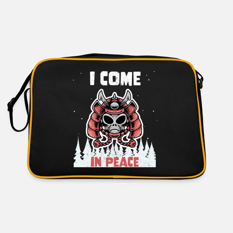 Alien Galaxy Science Space Lover I Come In Peace Retro Tasche